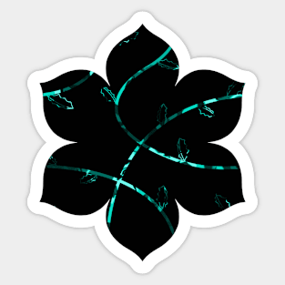 Jagged Leaves, Light Blue Sticker